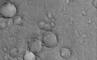 <h1>PIA03087:  Isidis Planitia</h1><div class="PIA03087" lang="en" style="width:644px;text-align:left;margin:auto;background-color:#000;padding:10px;max-height:150px;overflow:auto;"><p>3 November 2005<br />This Mars Global Surveyor (MGS) Mars Orbiter Camera (MOC) image shows a cratered surface in Isidis Planitia, a martian lowland. Light-toned "squiggles" in this August 2005 image are large windblown ripples.<p>Location near: 10.6°N, 275.2°W <br />Image width: width: ~3 km (~1.9 mi) <br />Illumination from: lower left <br />Season: Northern Autumn </p><br /><br /><a href="http://photojournal.jpl.nasa.gov/catalog/PIA03087" onclick="window.open(this.href); return false;" title="Voir l'image 	 PIA03087:  Isidis Planitia	  sur le site de la NASA">Voir l'image 	 PIA03087:  Isidis Planitia	  sur le site de la NASA.</a></div>